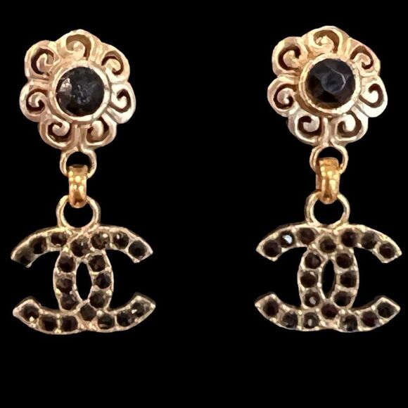 Chanel Pierced Filigree Flower CC Earrings - Picture 7 of 7